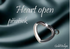 -Heart open - přívěsek s crystal šatonem 